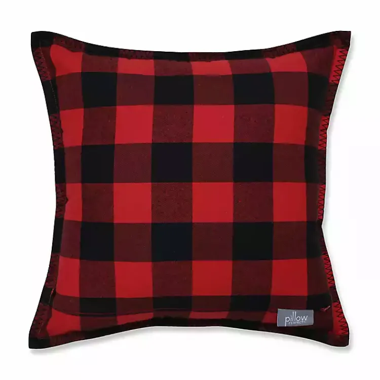 Outlet Black and Red Buffalo Plaid Monogram K Pillow Monogram Seasonal Decor