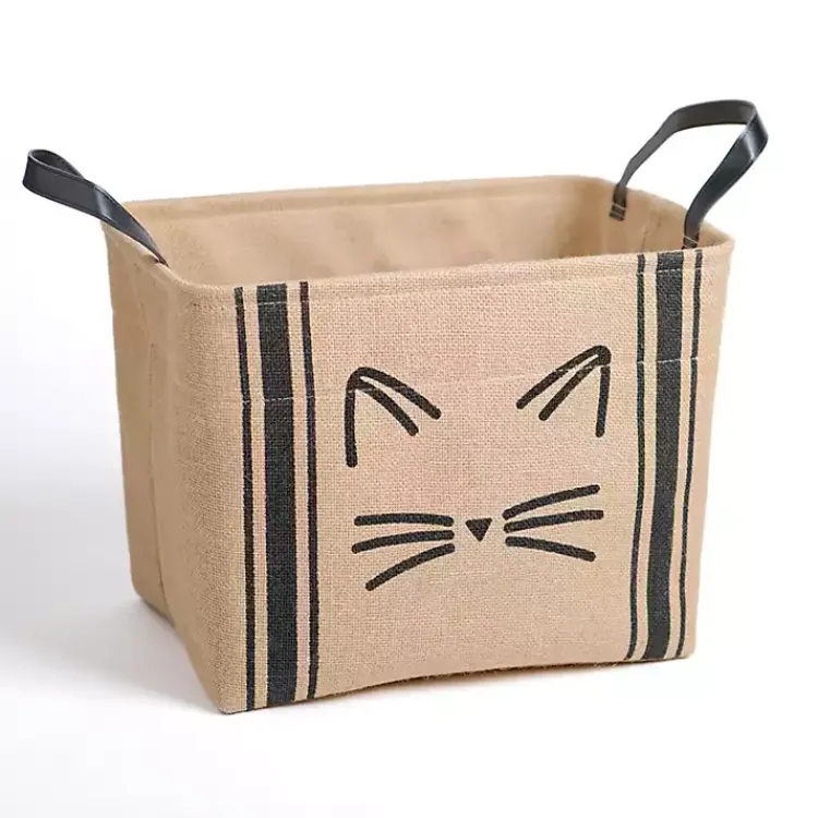 Sale Black and Cat Jute Storage Bin Baskets & Boxes