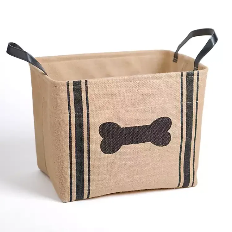 Online Black and Dog Bone Jute Storage Bin Baskets & Boxes
