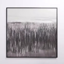 Kirklands Home Canvas Art|Black and White Abstract Framed Canvas Art Print