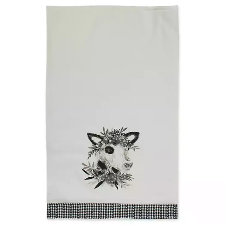 Kirklands Home Kitchen Accessories|Black and White Animal Kitchen Towels, Set of 3