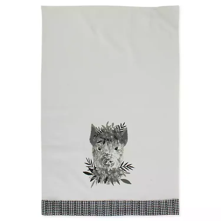 Kirklands Home Kitchen Accessories|Black and White Animal Kitchen Towels, Set of 3