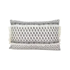 Online Black and White Boho Print Lumbar Pillow Pillows