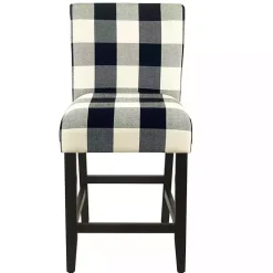 Kirklands Home Bar Stools & Counter Height Stools|Black and White Buffalo Check Counter Stool
