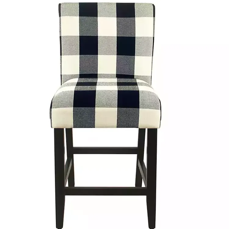 Kirklands Home Bar Stools & Counter Height Stools|Black and White Buffalo Check Counter Stool