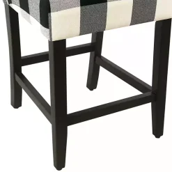Kirklands Home Bar Stools & Counter Height Stools|Black and White Buffalo Check Counter Stool