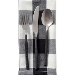 Kirklands Home Table Linens|and White Buffalo Check Napkins, Set of 6 Black