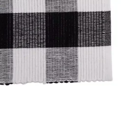 Kirklands Home Table Linens|and White Buffalo Check Placemats, Set of 6 Black
