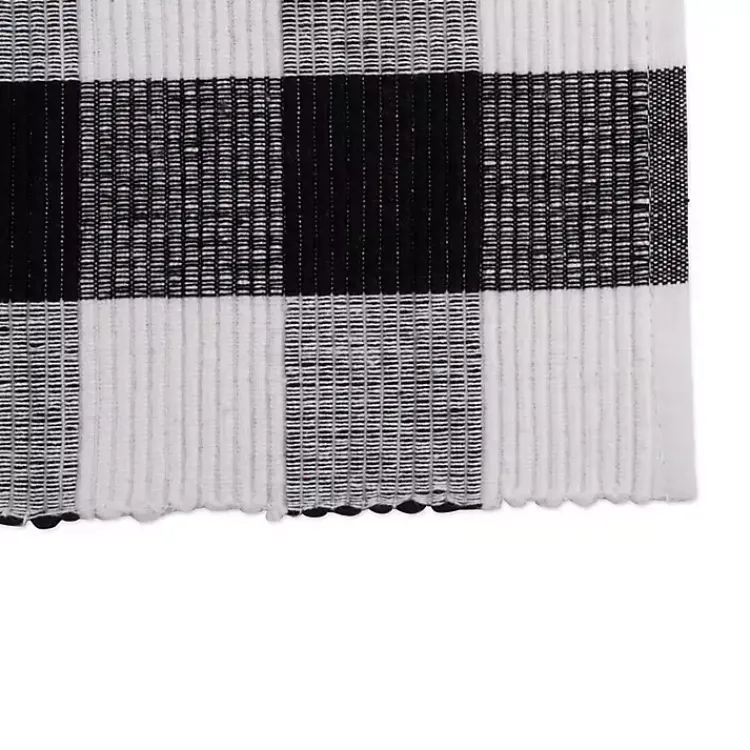 Kirklands Home Table Linens|and White Buffalo Check Placemats, Set of 6 Black