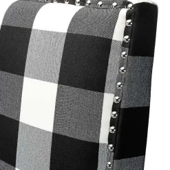 Kirklands Home Accent Chairs|Black and White Buffalo Check Armchair