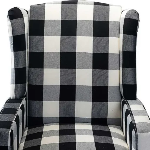 Kirklands Home Accent Chairs|Black and White Buffalo Check Recliner