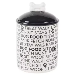 Kirklands Home Pet Dishes & Canisters|Black and White Ceramic Canister
