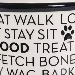 Kirklands Home Pet Dishes & Canisters|Black and White Ceramic Canister