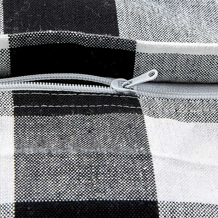 Outlet and White Check Pillow Covers, Set of 4 Pillows