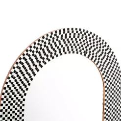 Kirklands Home Decorative Mirrors|Black and White Checkered Arch Wall Mirror
