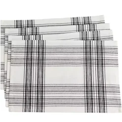 Kirklands Home Table Linens|Black and White Classic Plaid Placemats, Set of 4