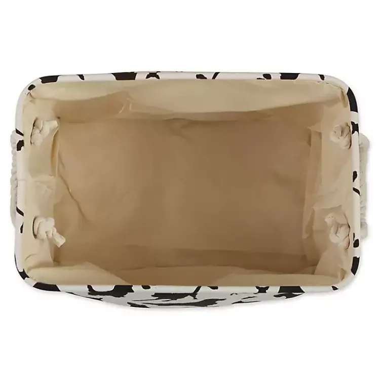 Discount Black and White Dog Rectangular Pet Bin Baskets & Boxes