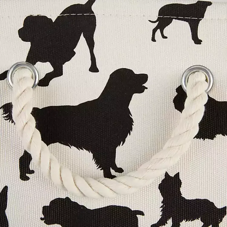 Discount Black and White Dog Rectangular Pet Bin Baskets & Boxes