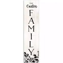 Kirklands Home Garden Decor|Black and Floral Personalized Porch Board White