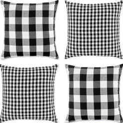 Discount and White Gingham Pillow Covers, Set of 4 Pillows