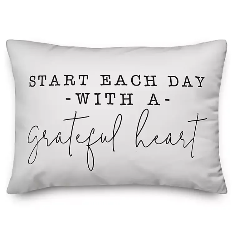 New Black and White Grateful Heart Pillow Pillows