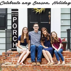 Kirklands Home Garden Decor|Black and White Hello There Porch Board