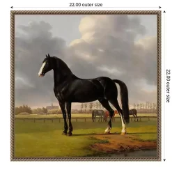 Kirklands Home Canvas Art|Black and White Horse Framed Canvas Art Print