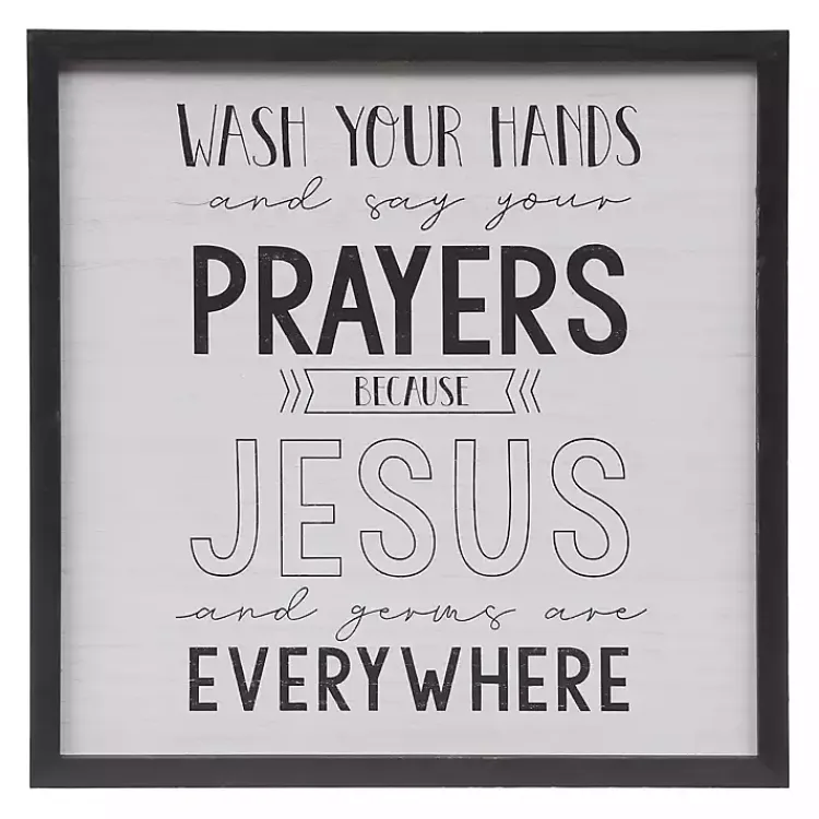 Kirklands Home Wall Quotes & Signs|Black and White Jesus and Germs Plaque