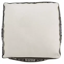 Outlet Black and White Mudcloth Cotton Pouf Poufs & Floor Cushions