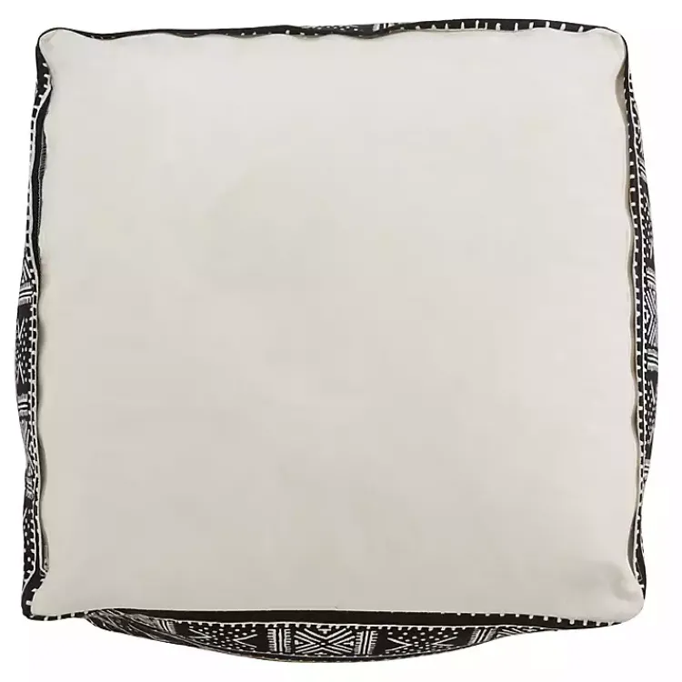 Outlet Black and White Mudcloth Cotton Pouf Poufs & Floor Cushions