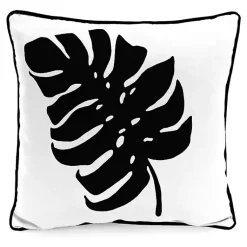 Kirklands Home Outdoor Cushions & Pillows|Black and White Palm Leaf Outdoor Pillow