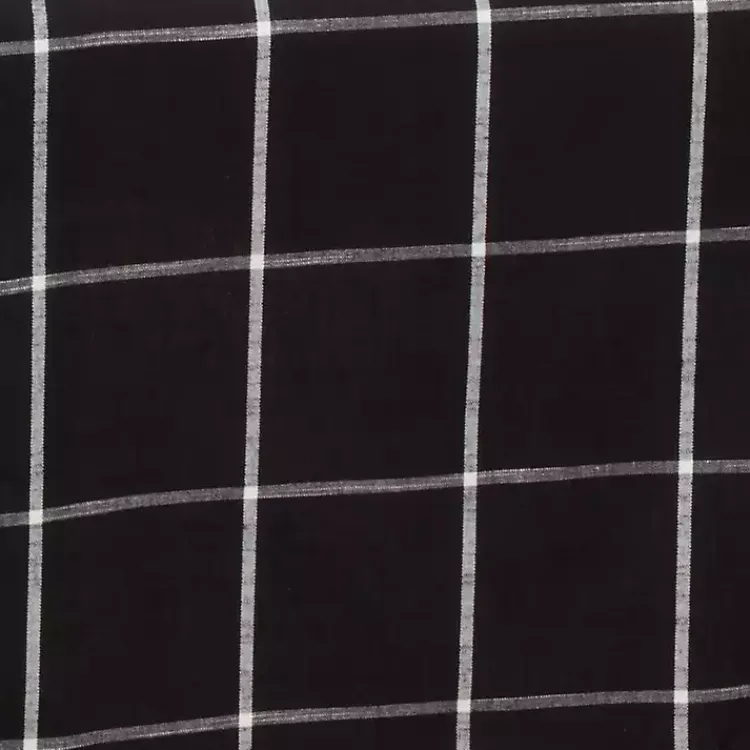 Kirklands Home Table Linens|Black and White Plaid Cotton Napkins, Set of 4