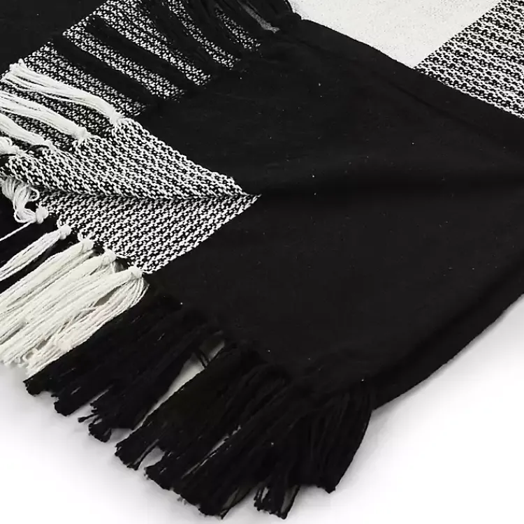 Discount Black and White Plaid Organic Cotton Throw Blankets & Throws