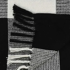 Discount Black and White Plaid Organic Cotton Throw Blankets & Throws