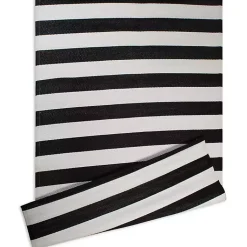 Kirklands Home Outdoor Rugs|Black and White Rugby Stripe Outdoor Area Rug, 5x8