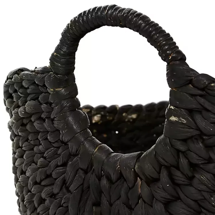 Hot Black and White Seagrass Ring Handle Basket Baskets & Boxes