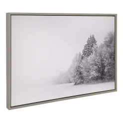 Kirklands Home Canvas Art|Black and White Snow Day Framed Canvas Art Print