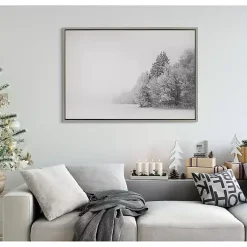 Kirklands Home Canvas Art|Black and White Snow Day Framed Canvas Art Print