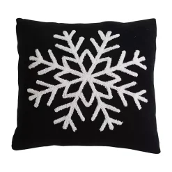Black and White Snowflake Christmas Pillow Christmas Pillows