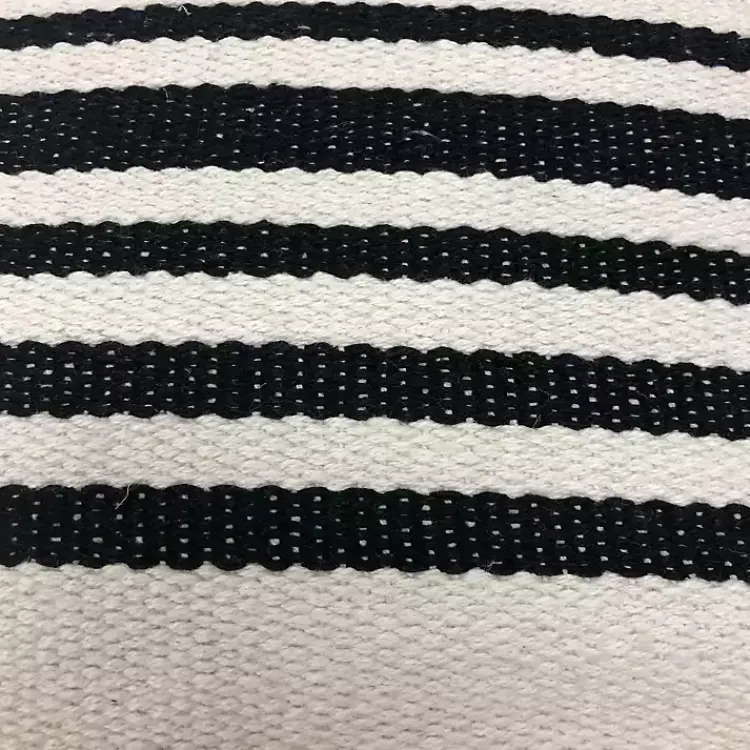 New Black and White Striped Cotton Throw Pillow Pillows