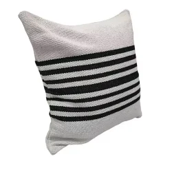 New Black and White Striped Cotton Throw Pillow Pillows