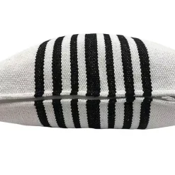 New Black and White Striped Cotton Throw Pillow Pillows