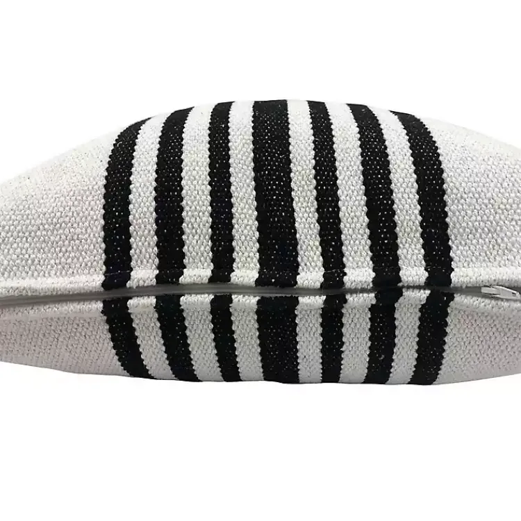 New Black and White Striped Cotton Throw Pillow Pillows