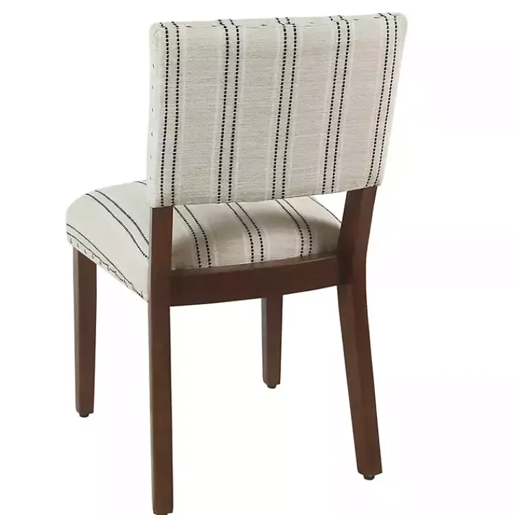 Kirklands Home Dining Chairs|Black and Striped Dining Chairs, Set of 2 White