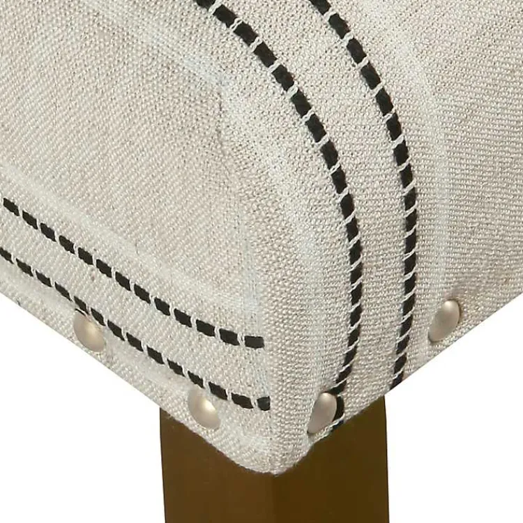 Kirklands Home Dining Chairs|Black and Striped Dining Chairs, Set of 2 White