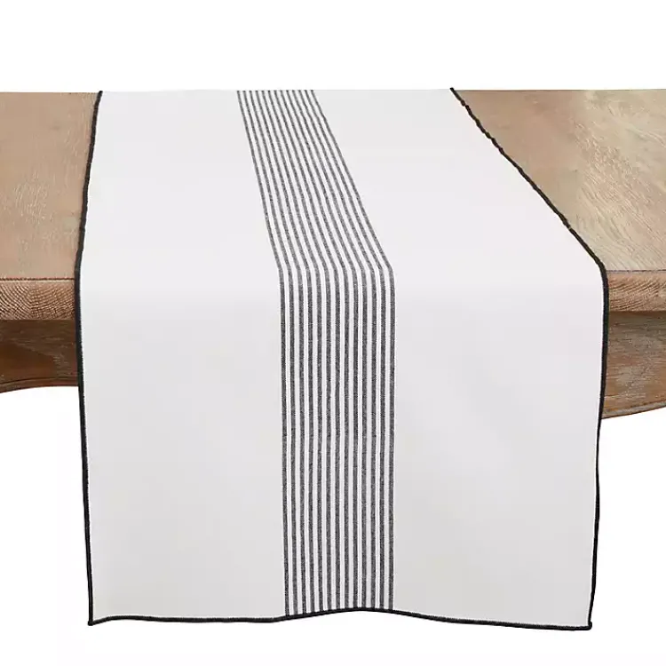Kirklands Home Table Linens|Black and White Striped Table Runner
