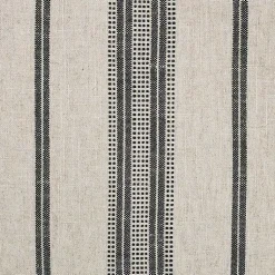 Kirklands Home Benches & Ottomans|Black and White Striped Upholstered Ottoman