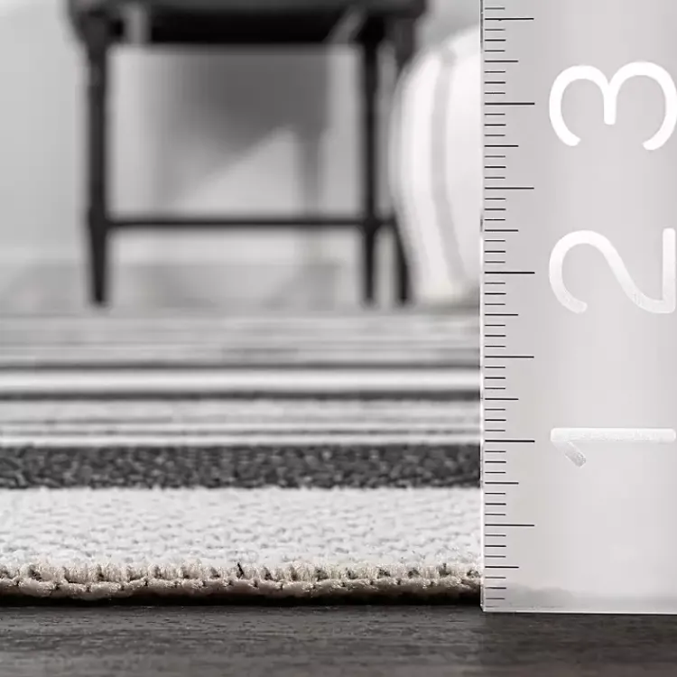 Kirklands Home Area Rugs|Black and White Striped Washable Area Rug, 3x5