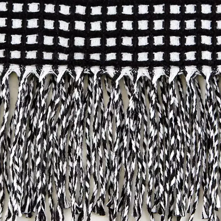 Hot and White Waffle Knit Fringe Throw Blankets & Throws