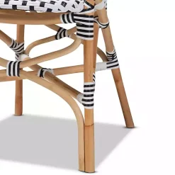 Kirklands Home Dining Chairs|Black and White Woven Dining Chairs, Set of 2